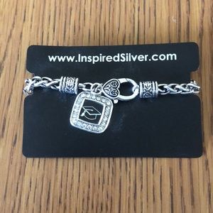 Inspired Silver Graduation Charm Bracelet.